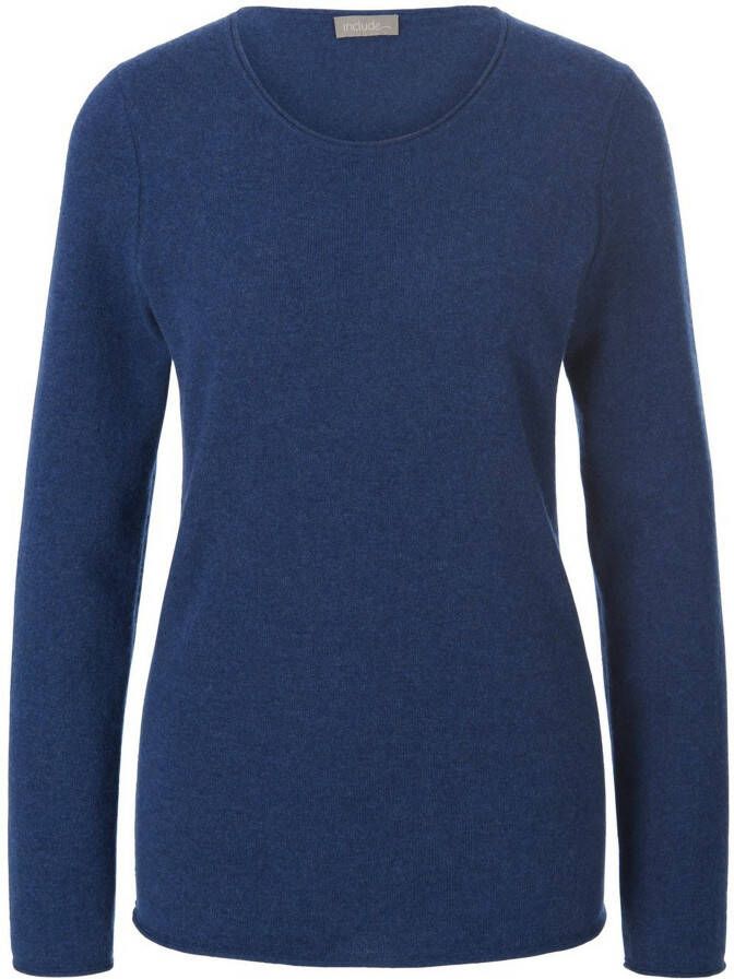 Include Trui ronde hals 100% kasjmier Van blauw
