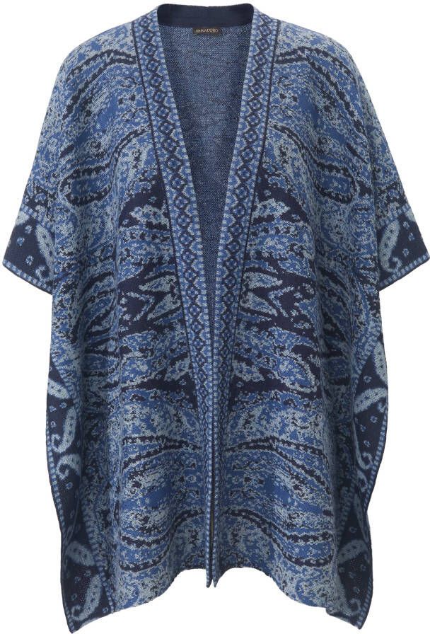 Inkadoro Cape 100% alpaca Van blauw