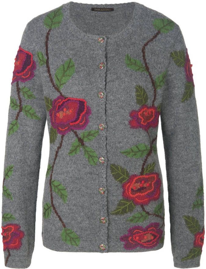 Inkadoro Vest 100% alpaca Van grijs