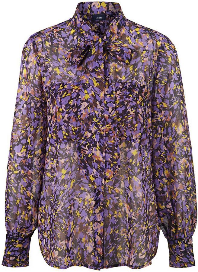 Joop! Tie-neckblouse met all-over motief