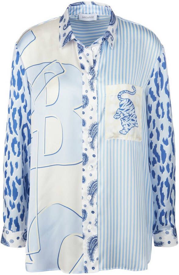 JustWhite Lange blouse lange mouwen Van Just White blauw