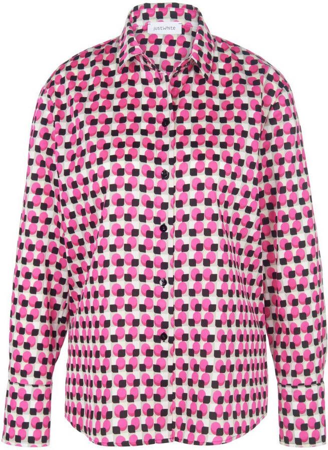 JustWhite Blouse 100% katoen Van Just White pink