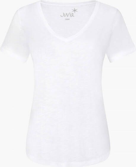 Juvia Shirt V-hals en korte mouwen Van wit
