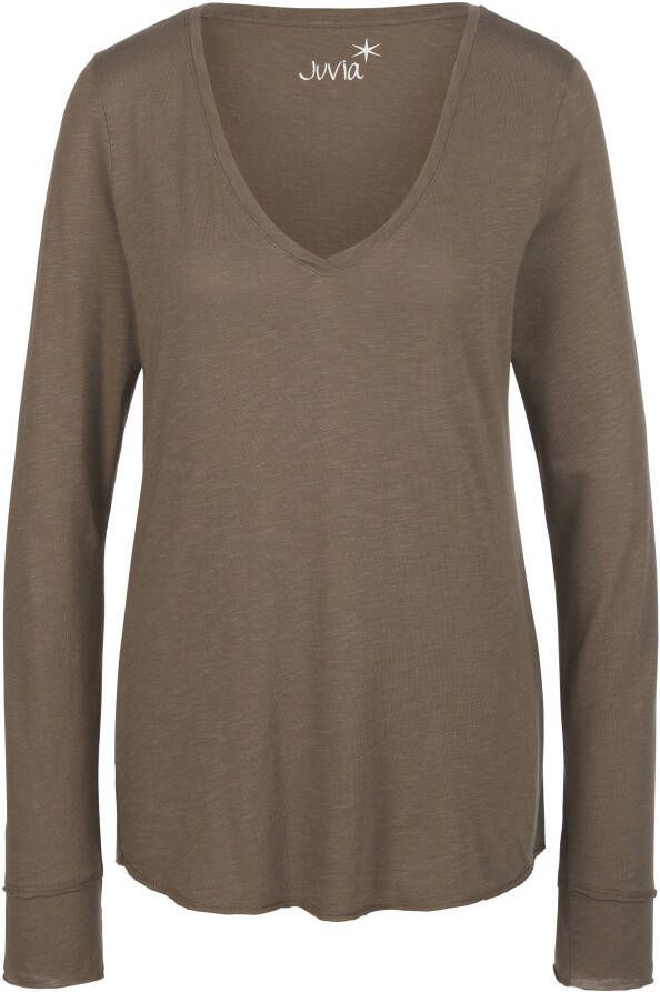 Juvia Shirt V-hals en lange mouwen Van groen