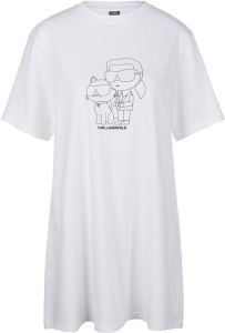 Karl Lagerfeld Sleepwear Top Ikonik 2.0 T-shirt PJ Dress Wit Dames