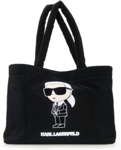 Karl Lagerfeld Beachwear -tassen Ikonik 2.0 Beach Terry Tote Zwart Dames