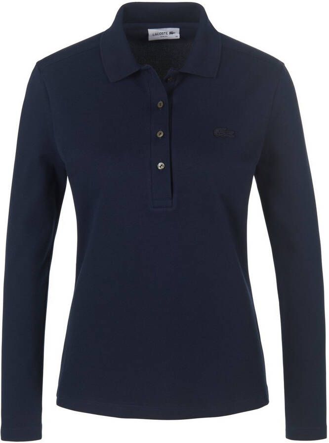 Lacoste Blauw Poloshirt Elegant Geborduurd Logo Blue Dames
