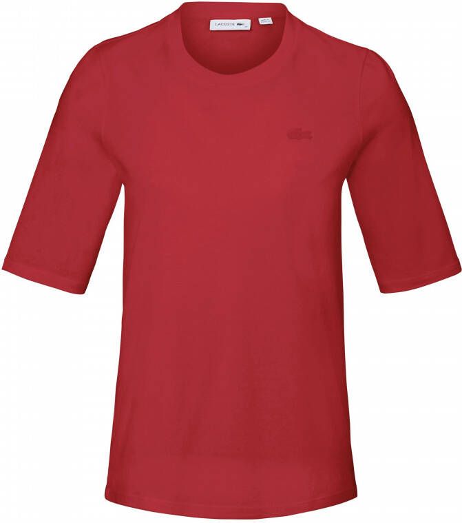 Lacoste Shirt met ronde hals met harmonieus gekleurde logopatch