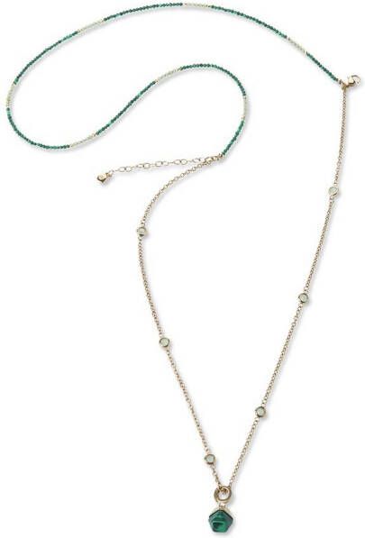 LEONARDO Ketting met hanger Ketting Valea 021767 met malachiet glassteen met glaskraal - Foto 2