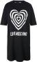 Love Moschino Zwarte T-shirt Jurk met Hartprint Zwart Dames - Thumbnail 1