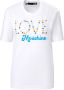 Love Moschino Geborduurd Logo Katoenen T-Shirt met Gekleurde Kralen White Dames - Thumbnail 2