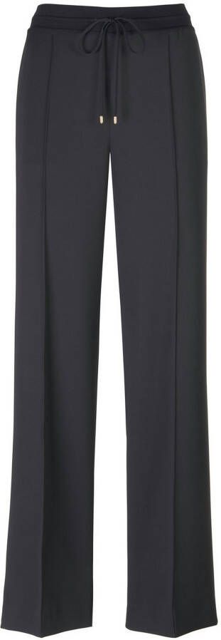 Marc Cain Stijlvolle wijde broek met verstelbare taille Black Dames