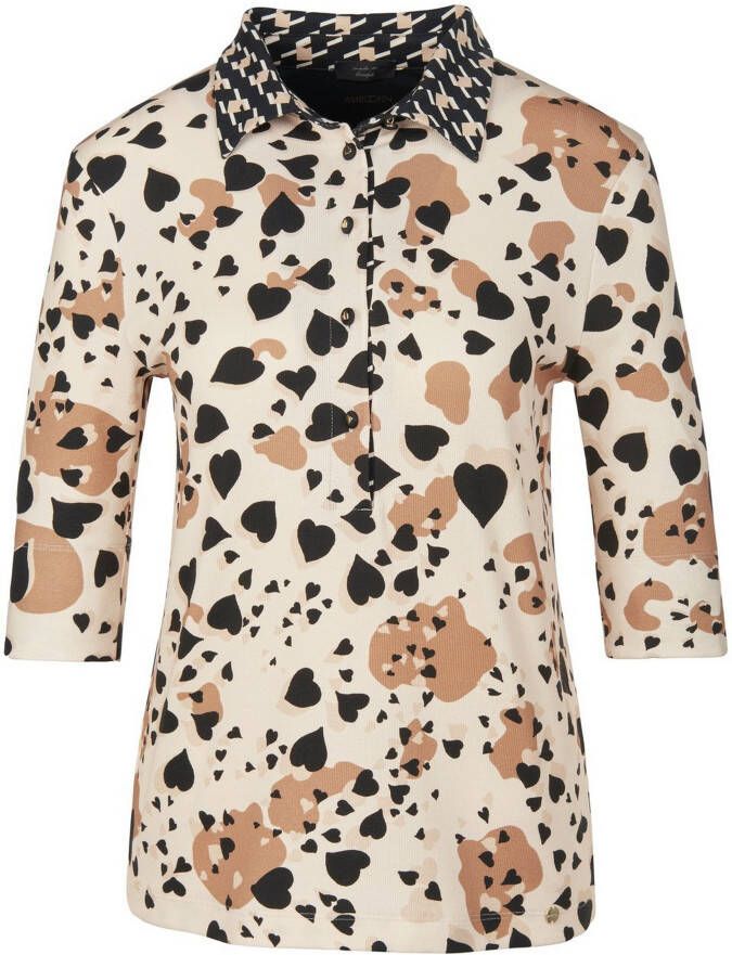 Marc Cain Poloshirt hartjesdessin Van beige