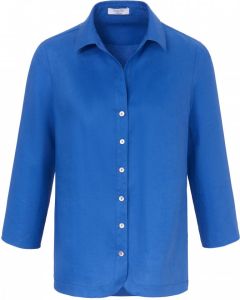 Mayfair by Peter Hahn Blouse 3 4-mouwen en overhemdkraag Van blauw