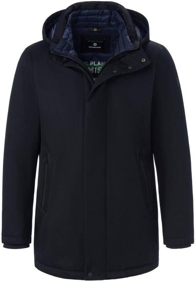 Milestone Getailleerde parka afritsbare capuchon Van blauw