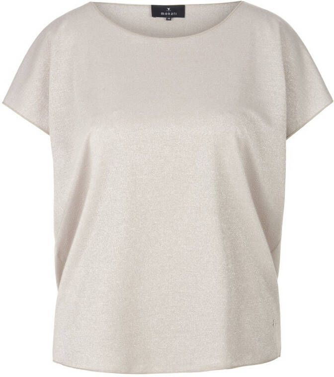 Monari Shirt ronde hals en aangeknipte mouwen Van beige