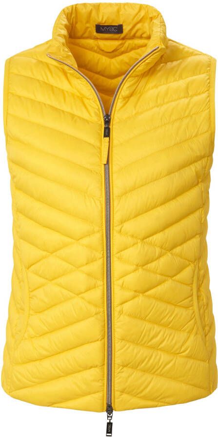 MYBC Donzen bodywarmer deelbare ritssluiting Van geel