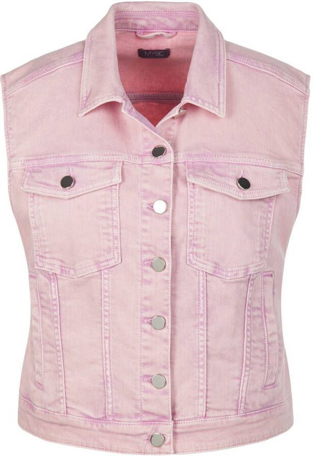 MYBC Jeansgilet in kort model Van roze