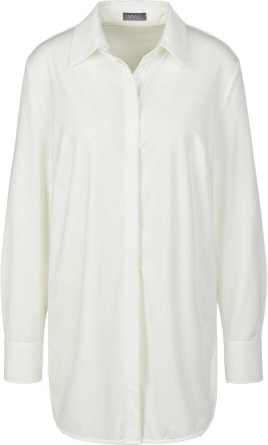 MYBC Lange jersey blouse lange mouwen Van wit