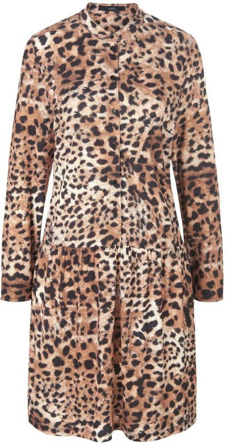 Oui Jersey jurk luipaardprint Van bruin