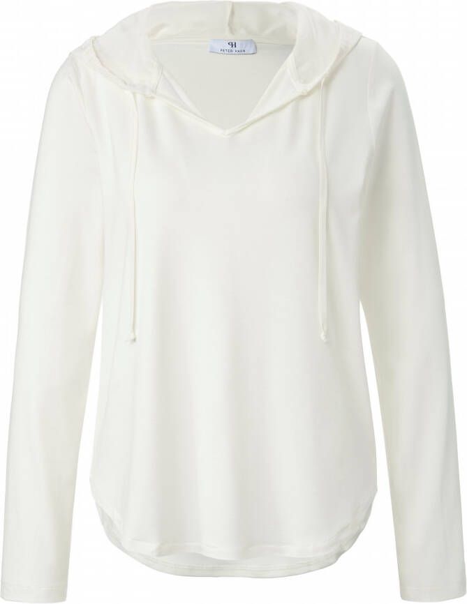 Peter Hahn Hoody-shirt lange mouwen Van wit