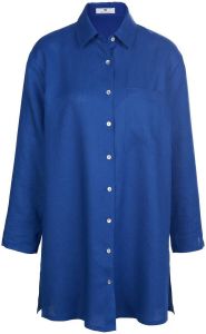 Peter Hahn Lange blouse 100% linnen Van blauw