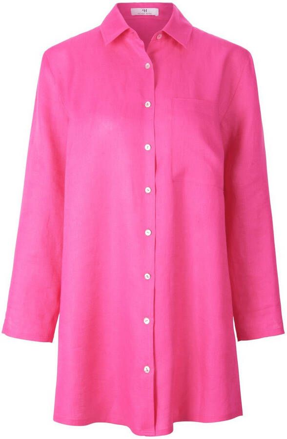 Peter Hahn Lange blouse 100% linnen Van pink