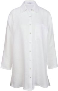 Peter Hahn Lange blouse 100% linnen Van wit