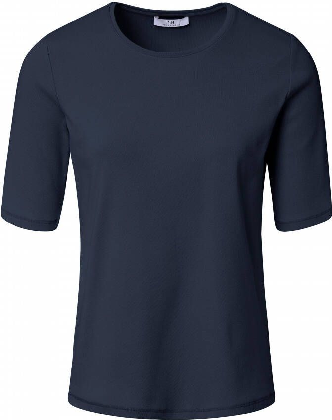 Peter Hahn Shirt 100% Pima Cotton ronde hals Van blauw