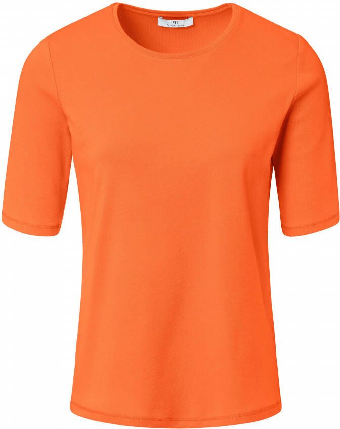 Peter Hahn Shirt 100% Pima Cotton ronde hals Van oranje