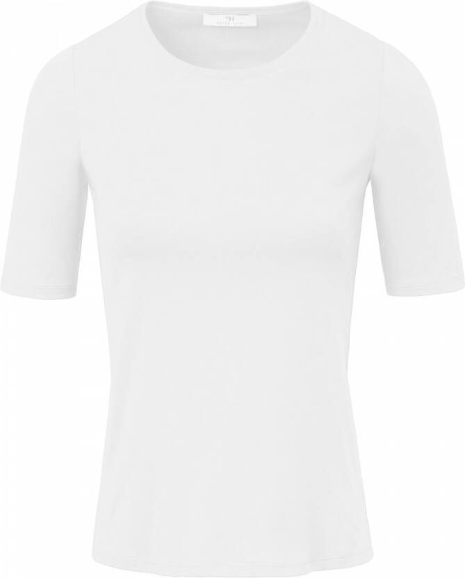 Peter Hahn Shirt 100% Pima Cotton ronde hals Van wit