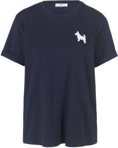 Peter Hahn Shirt ronde hals en korte mouwen Van blauw