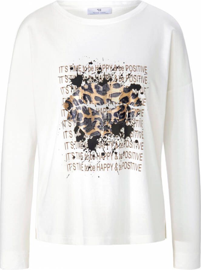 Peter Hahn Shirt ronde hals en lange mouwen Van wit