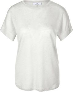 Peter Hahn Shirt ronde hals en verbrede schouders Van wit