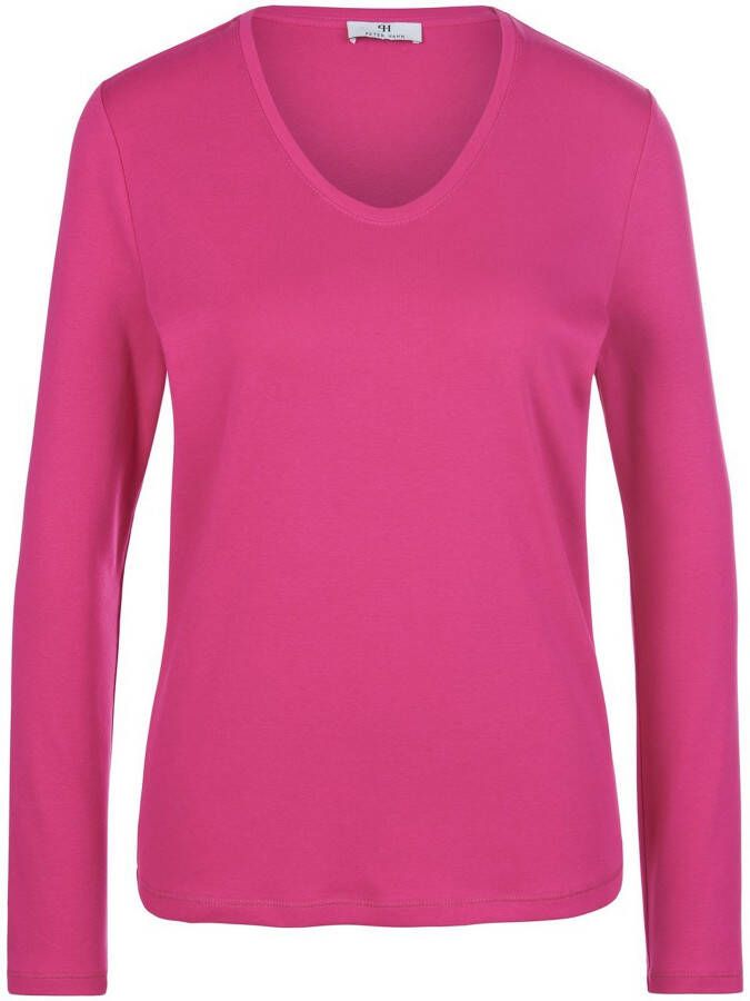 Peter Hahn Shirt V-hals 100% katoen Van pink