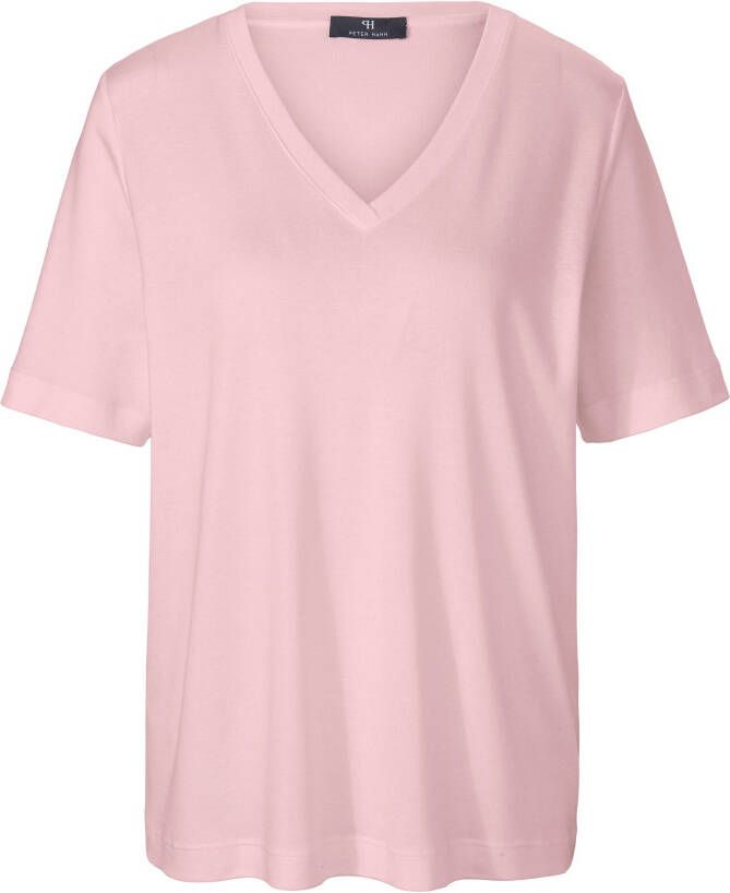 Peter Hahn Shirt V-hals en korte mouwen Van roze