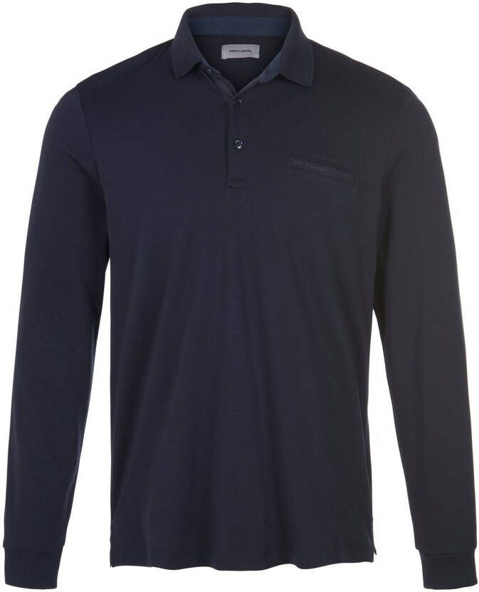 Pierre Cardin Shirt met lange mouwen polokraag en borstzak