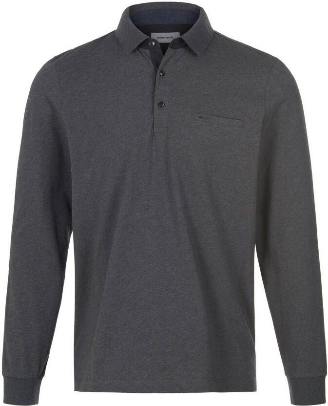 Pierre Cardin Shirt met lange mouwen polokraag en borstzak