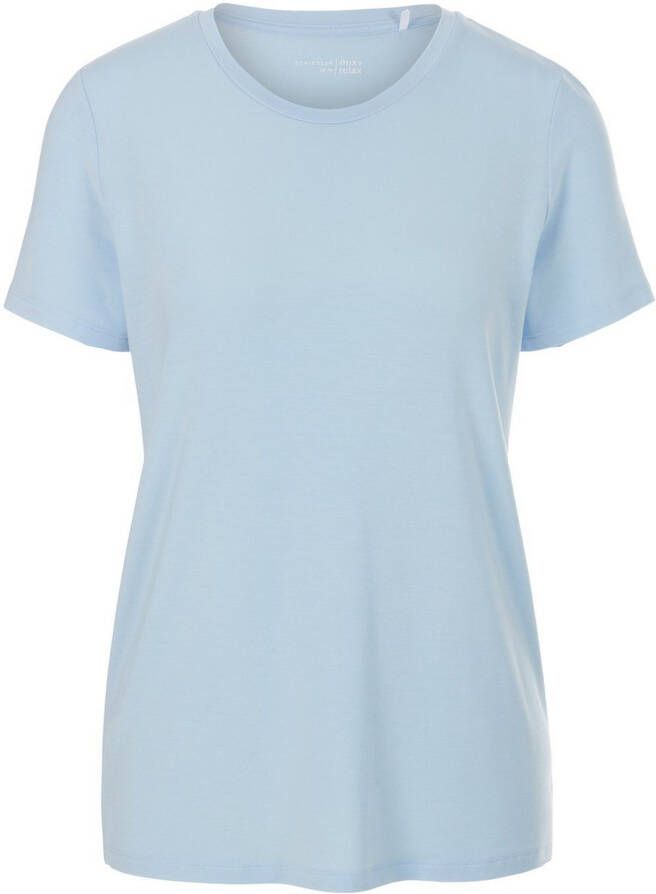 Schiesser Pyjamashirt korte mouwen Van blauw