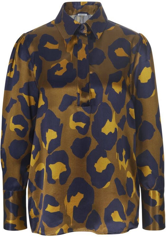 Seidensticker Overhemdblouse Zwarte roos Lange mouwen kraag print - Foto 1