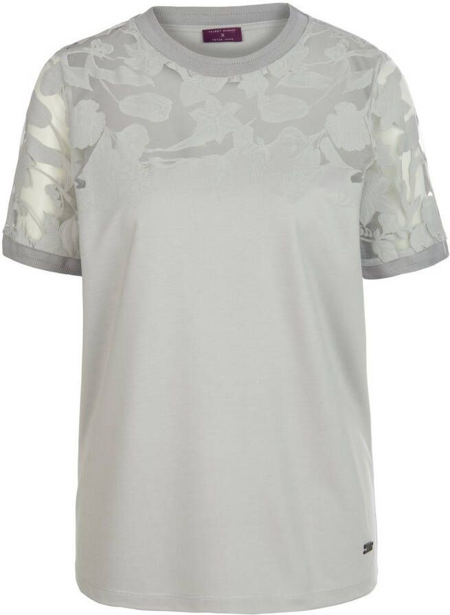 TALBOT RUNHOF X PETER HAHN Shirt ronde hals en bloemmotief Van grijs