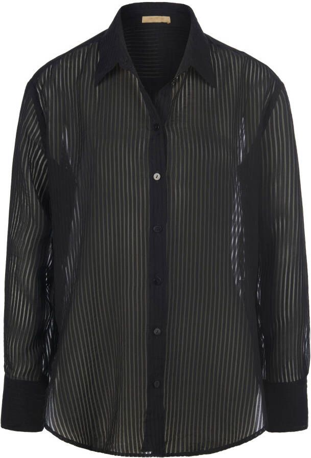 TRUE STANDARD Blouse lange mouwen Van zwart
