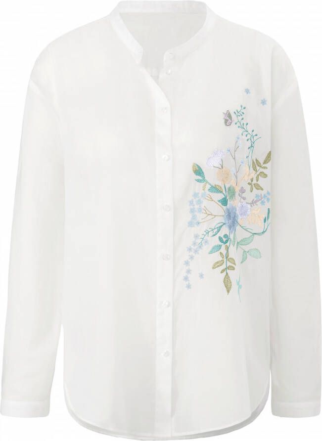 TRUE STANDARD Lange blouse bloemborduursel Van wit