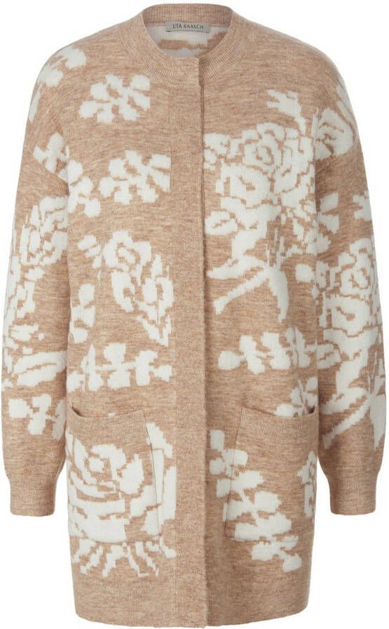 Uta Raasch Gebreide mantel lange mouwen Van beige