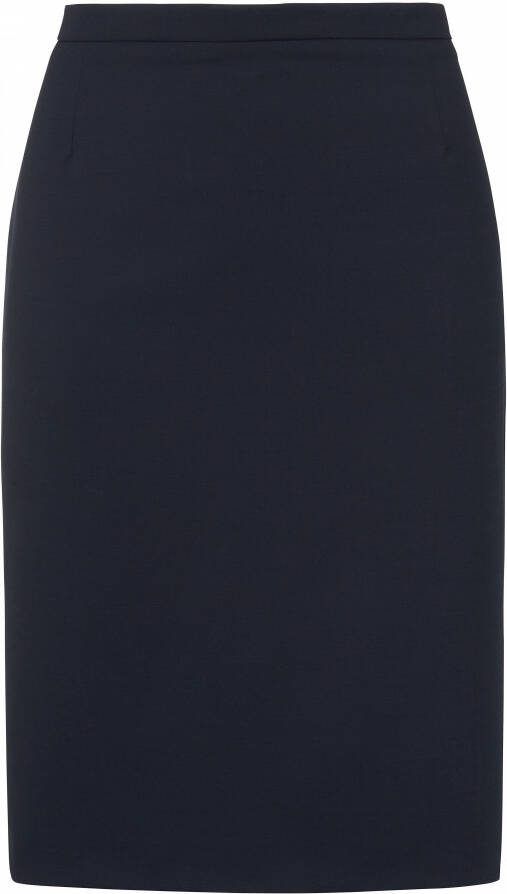 Windsor Rok in smal kokermodel blind loopsplit achter blauw
