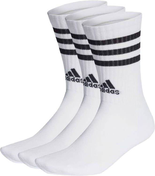 Adidas Perfor ce sportsokken set van 3 wit zwart Katoen 46-48