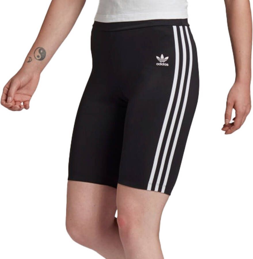 Adidas Originals Zwarte adicolor Dames Shorts met Contrasterende Banden Black Dames