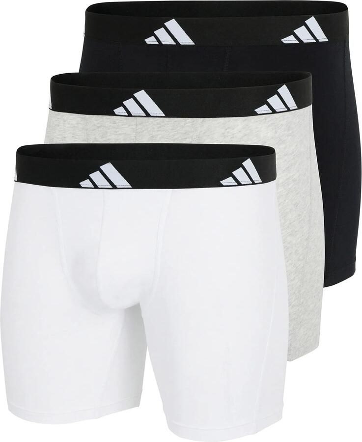 Adidas Sportswear Lange boxershort Active Flex Cotton elastisch logoband sportieve look zonder opening (Set van 3)