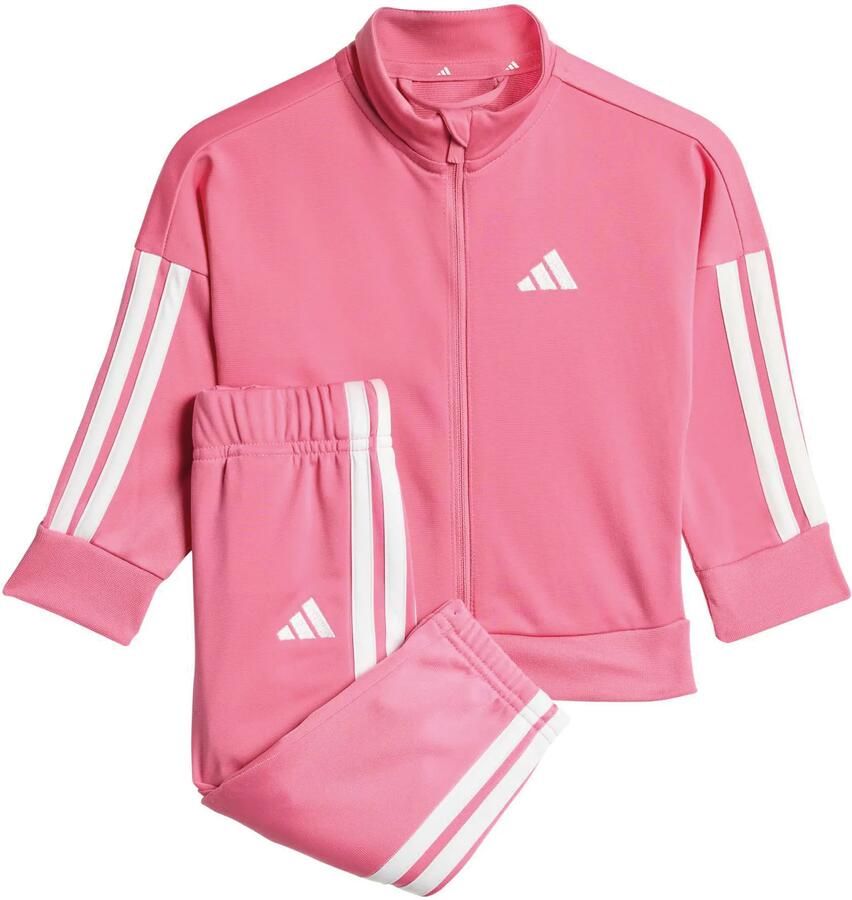 Adidas Sportswear joggingpak met opstaande kraag roze wit Meerkleurig
