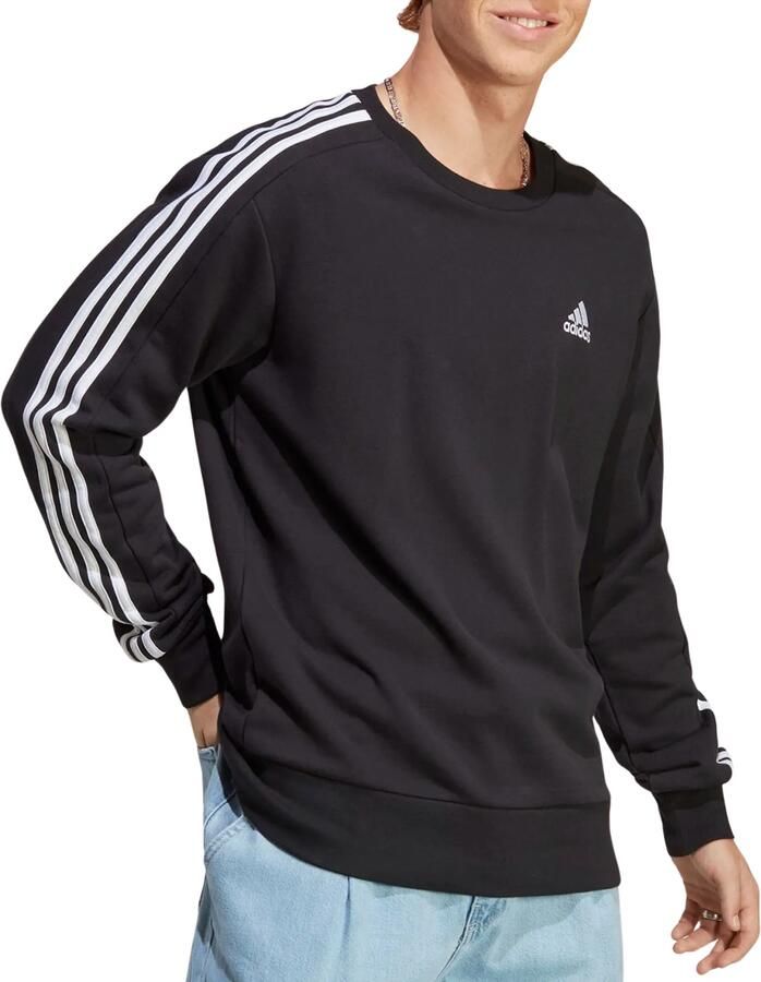 Adidas M 3S FT SWT Stijlvol en Comfortabel Sweatshirt Zwart Heren